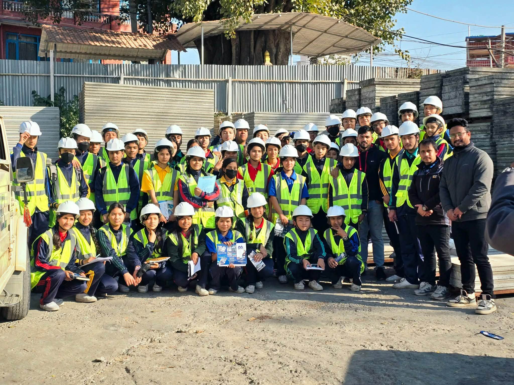 Civil Engineering Students from Gyanodaya School Observe Nepal Echo Panel Industry