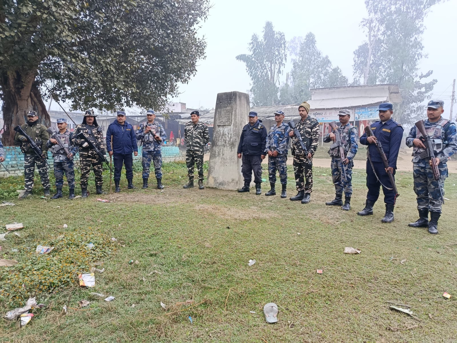 Security Personnel from Nepal and India Conduct Joint Border Patrol in Sarlahi