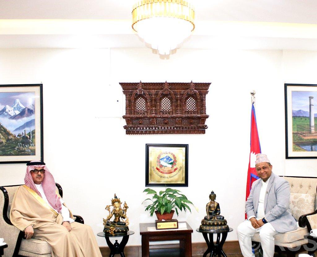 Saudi Ambassador Pays Courtesy Call on Foreign Minister Shishir Khanal