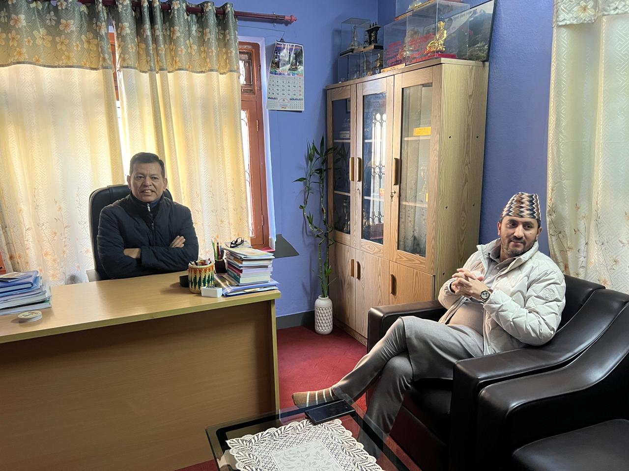 Meeting Between Minister Kharel and MP Shrestha Discusses Elections and Development