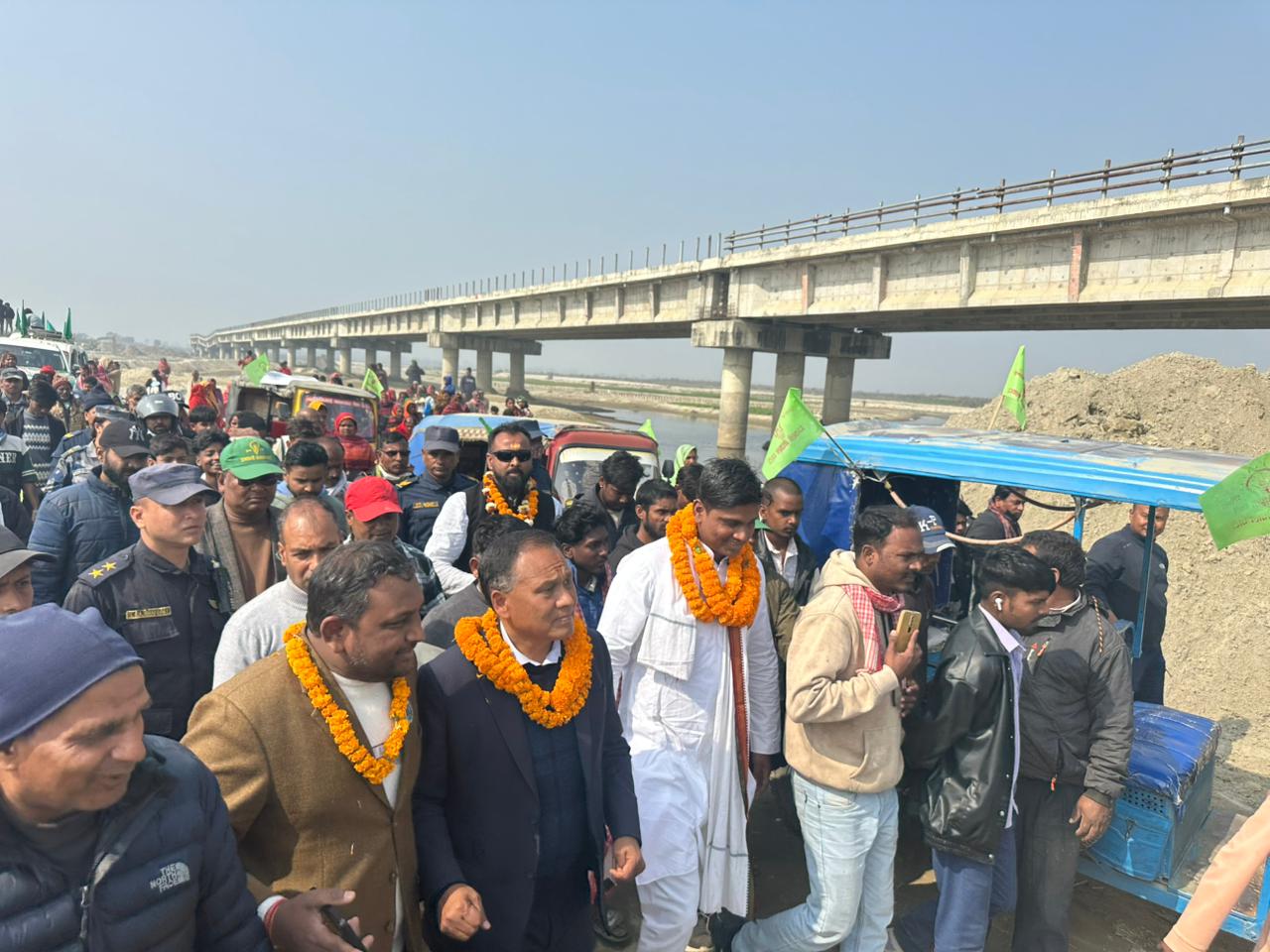 Kulman Ghising Begins Election Campaign via Kamala Bridge