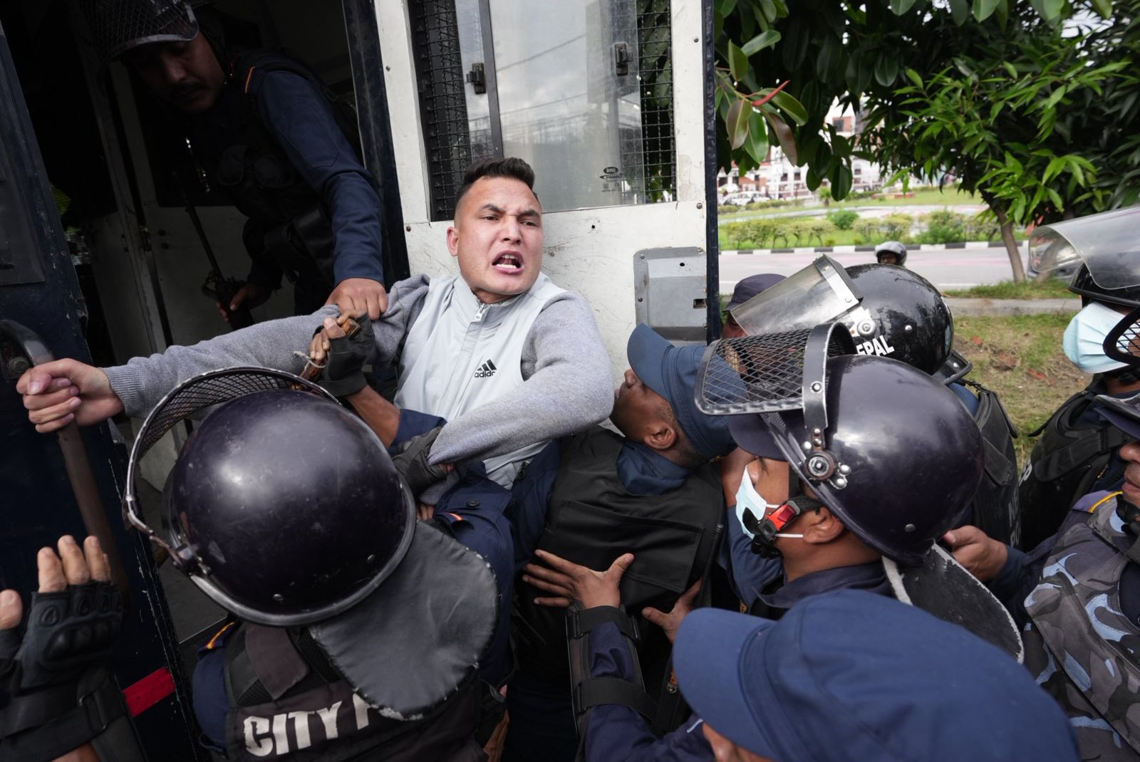 Two Youths Arrested for Sloganeering at Maitighar; Dr. Bhusal Absent Amid Tight Security