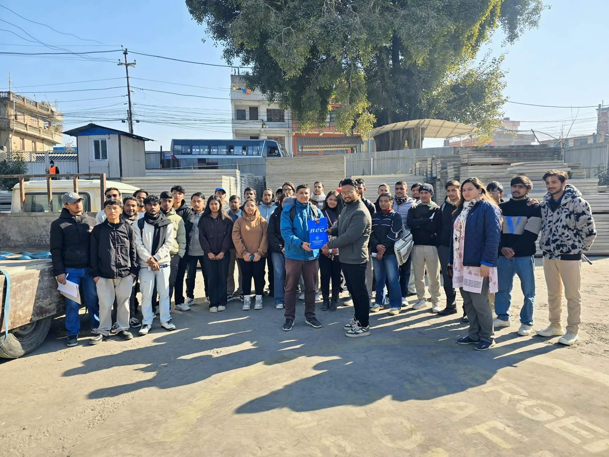 NEC Civil Engineering Students Visit Nepal Eco Panel Factory