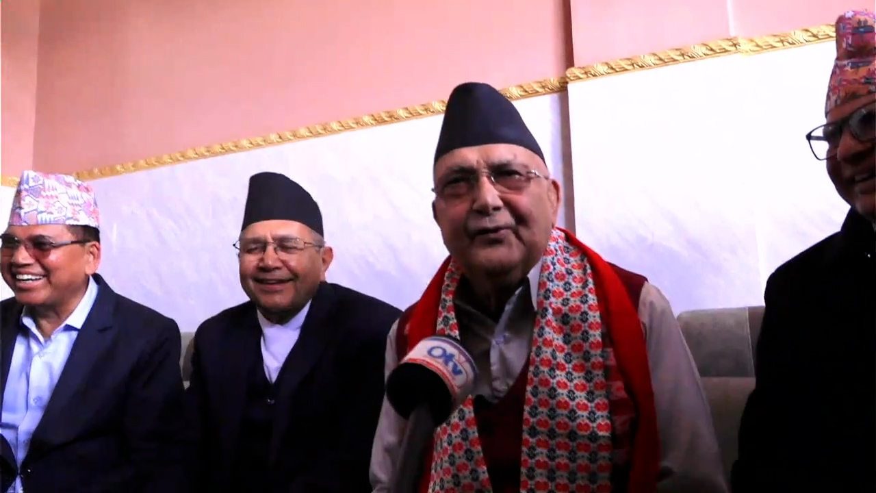 CPN-UML Chairman KP Sharma Oli Arrives in Jhapa