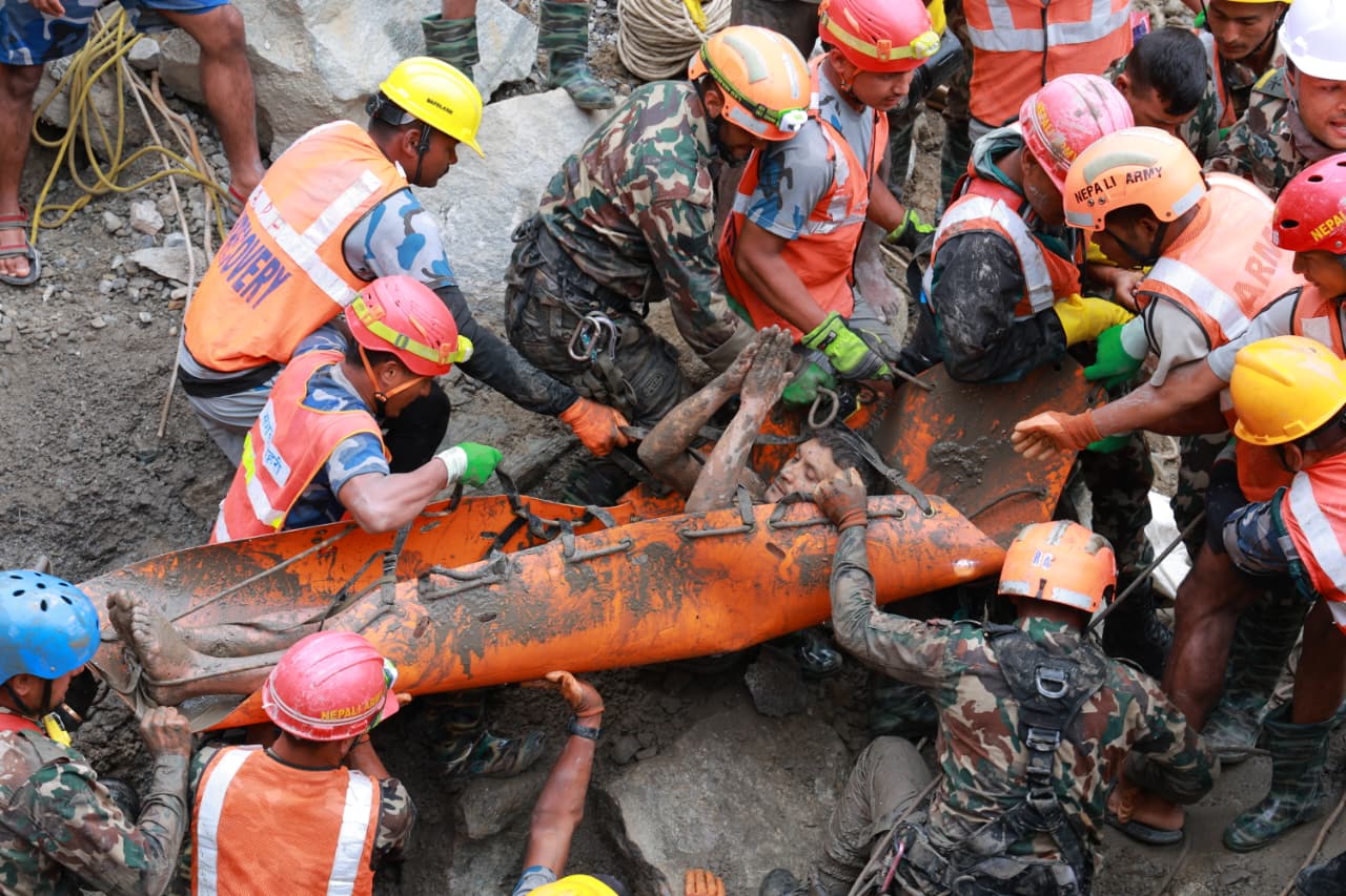 Two Technicians Rescued Alive from Trishuli-3 'A' Tunnel, Search Intensifies for Others