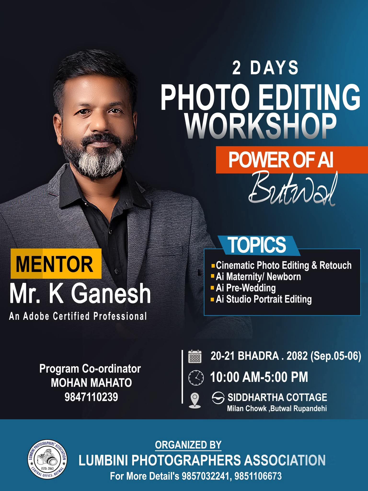 "Lumbini Photographers Association Launches Advanced AI Photo Editing Training"