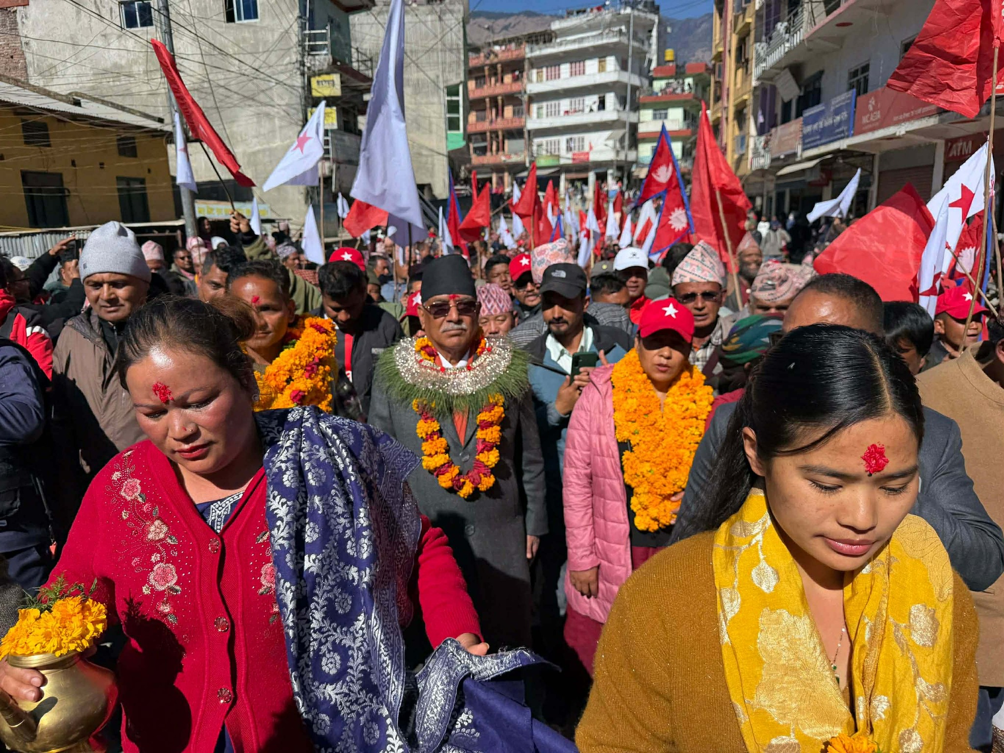 Prachanda Heading to File Candidacy with a Large Entourage (Photo Feature)