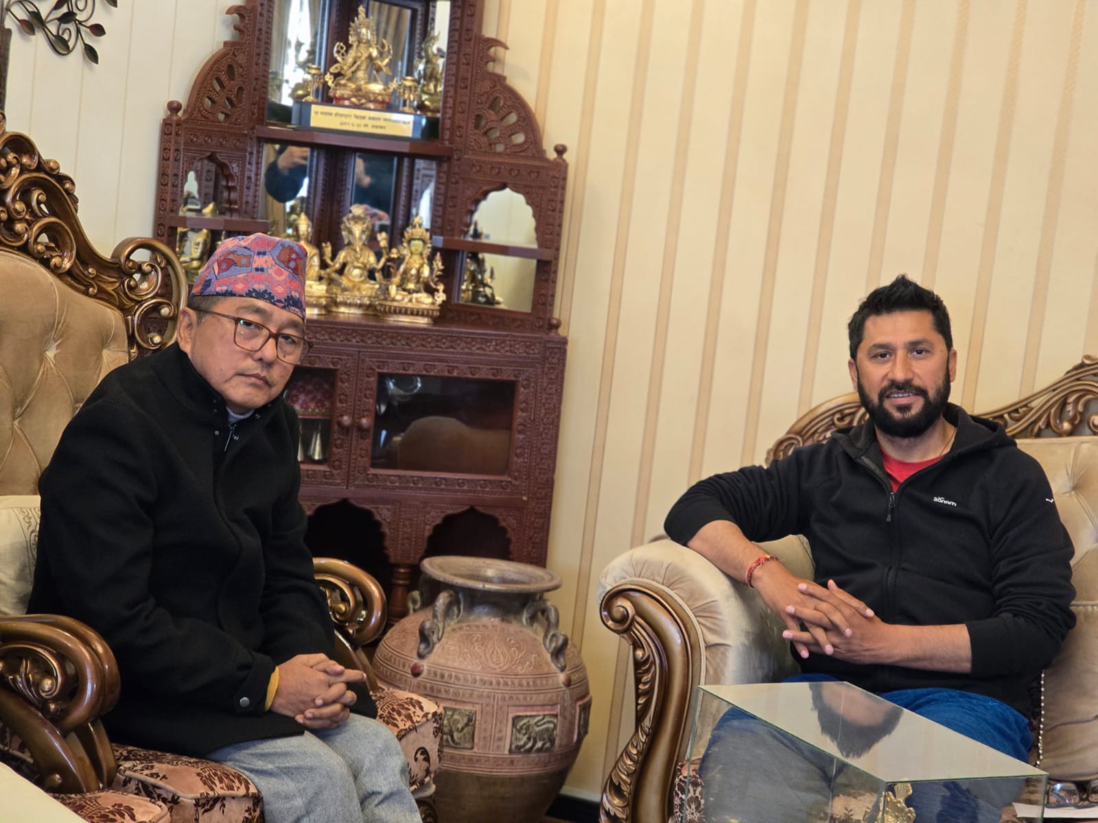 Meeting between Rabi Lamichhane and Rajendra Lingden