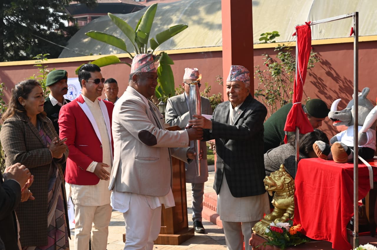 President Paudel Unveils Mascot and Hands Over Torch for 13th Kinder Olympics