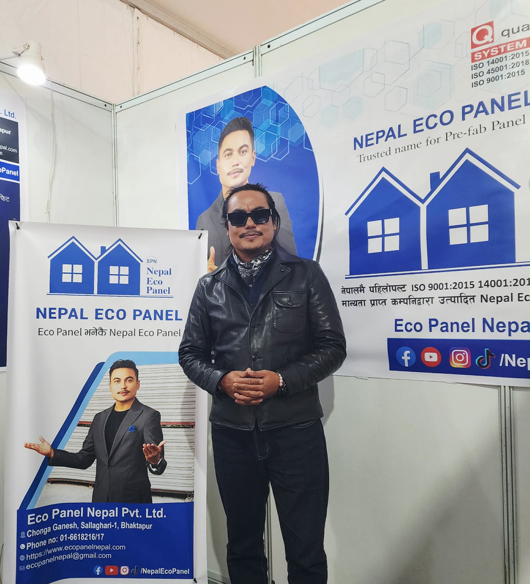 Brand Ambassador Sandip Chhetri Visits Nepal Eco Panel Stall