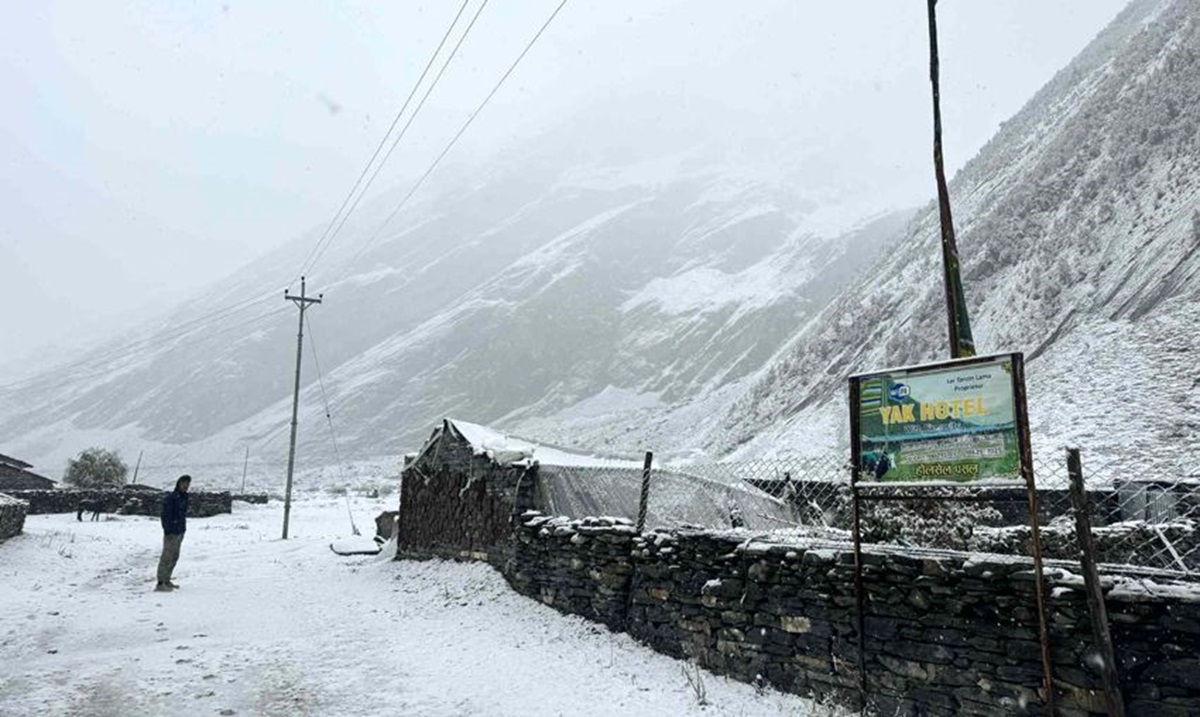 Snowfall in Northern Gorkha Affects Daily Life
