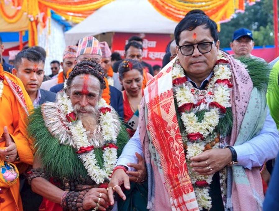 Indian Minister Sonowal in Kathmandu to Attend Kali Baba’s Grand Yagna
