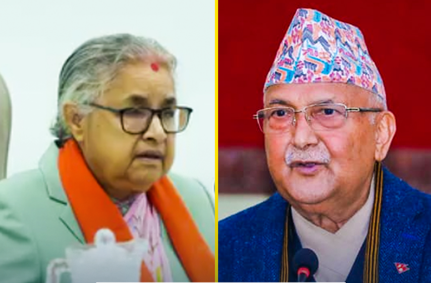 Prime Minister Karki and UML Chairman Oli hold nearly two-hour talks in Baluwatar