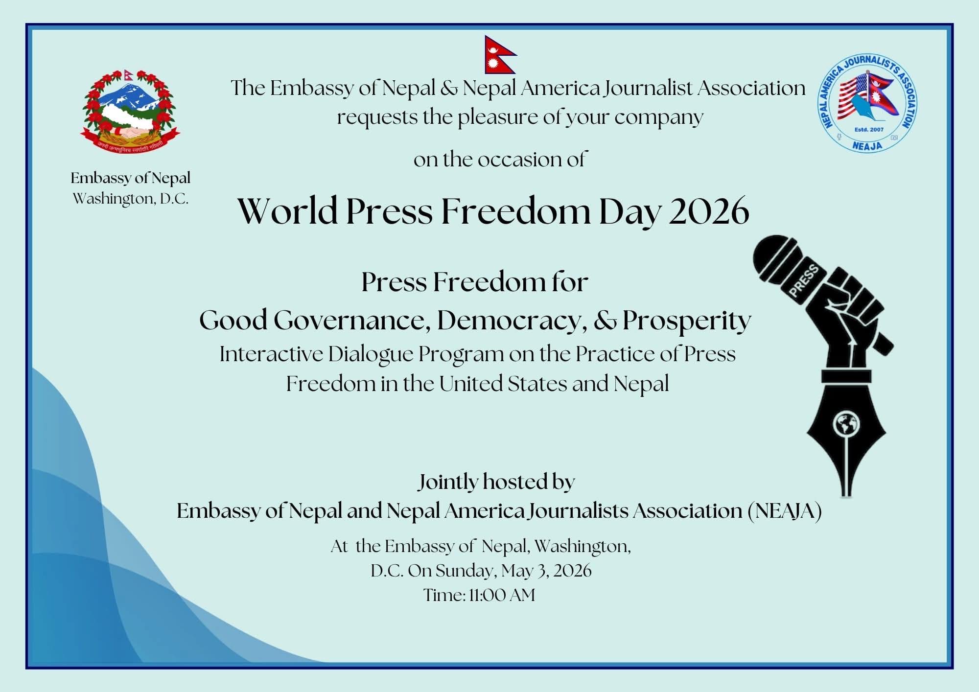 NEJA to Celebrate World Press Freedom Day in Washington D.C.
